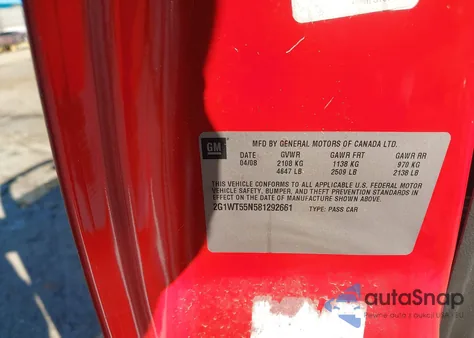 2008 Chevrolet Impala Lt z USA, uszkodzony, nr VIN 2G1WT55N581292661